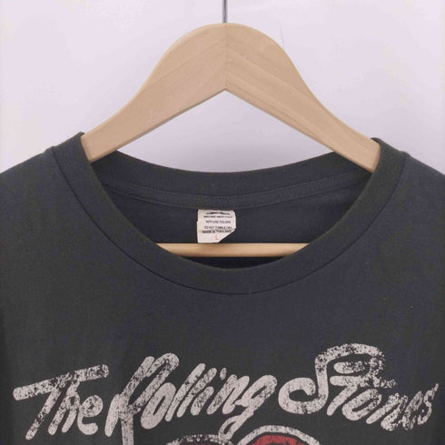 クラック加工 バンド プリント S/S Tシャツ メンズ import:L