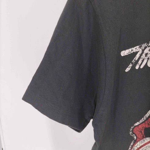 クラック加工 バンド プリント S/S Tシャツ メンズ import:L