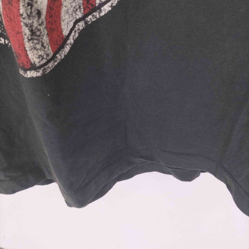 クラック加工 バンド プリント S/S Tシャツ メンズ import:L