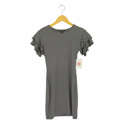 アルマーニエクスチェンジ ARMANI EXCHANGE フリルスリーブ ボーダー柄 ビスコースワンピース レディース import:XS