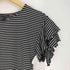 アルマーニエクスチェンジ ARMANI EXCHANGE フリルスリーブ ボーダー柄 ビスコースワンピース レディース import:XS