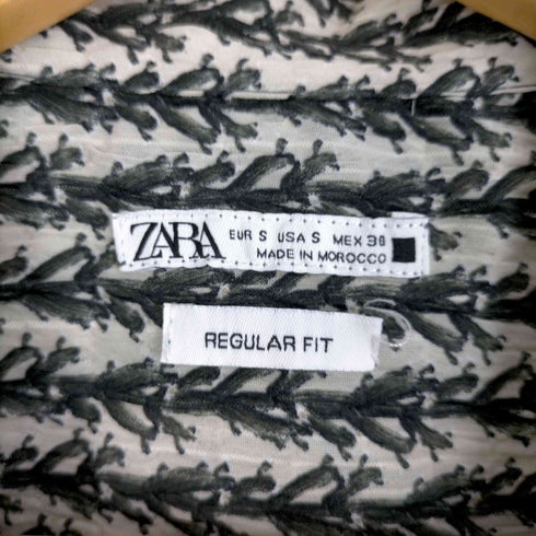 ザラ ZARA 総柄オープンカラーシャツ メンズ JPN:S