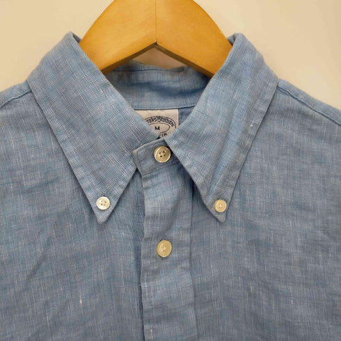 ブルックスブラザーズ BROOKS BROTHERS ボタンダウン ロングスリーブリネン シャツ メンズ import:M