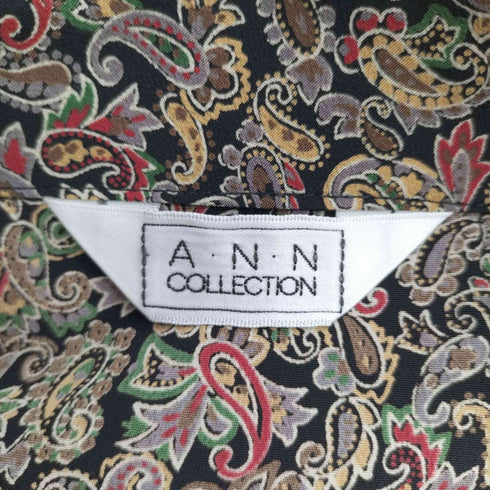 フルギ A.N.N COLLECTION ペイズリー柄 ポリエステル開襟L/Sシャツ レディース