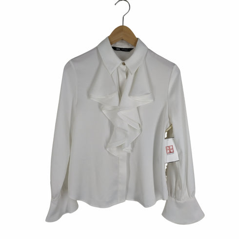 ザラ ZARA ビジュー付き フリルブラウス レディース import:XS