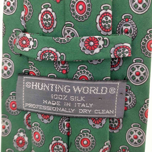 ハンティングワールド HUNTING WORLD MADE IN ITALY 総柄シルクネクタイ メンズ