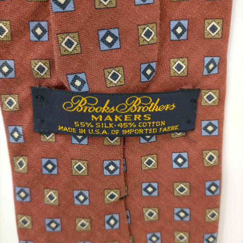 ブルックスブラザーズ BROOKS BROTHERS MADE IN USA 90S MAKERS シルクコットン総柄ネクタイ メンズ