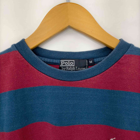 ポロバイラルフローレン Polo by RALPH LAUREN スモールポニー刺繍太ボーダークルーネックTシャツ メンズ import:M