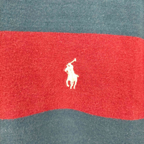 ポロバイラルフローレン Polo by RALPH LAUREN スモールポニー刺繍太ボーダークルーネックTシャツ メンズ import:M