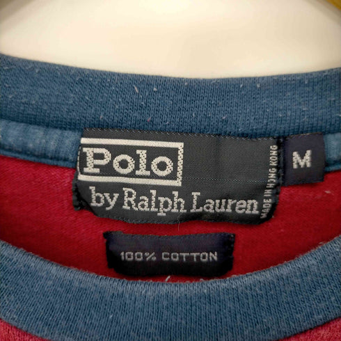 ポロバイラルフローレン Polo by RALPH LAUREN スモールポニー刺繍太ボーダークルーネックTシャツ メンズ import:M