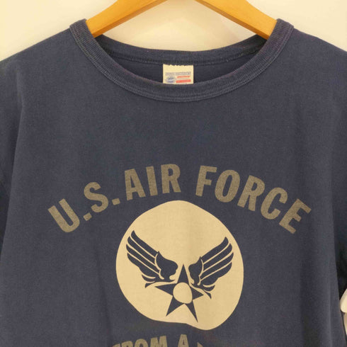 バズリクソンズ BUZZ RICKSONS USA製 U.S. AIR FORCE プリント クルーネックTシャツ メンズ import:XL