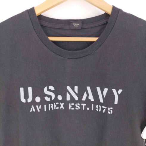 アヴィレックス AVIREX フロントプリント バックパッチ クルーネックTシャツ メンズ import:M