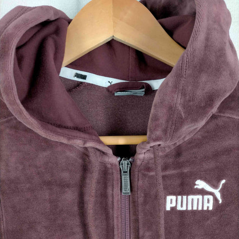 プーマ PUMA 刺繍ロゴ ジップアップベロアパーカー レディース import:M