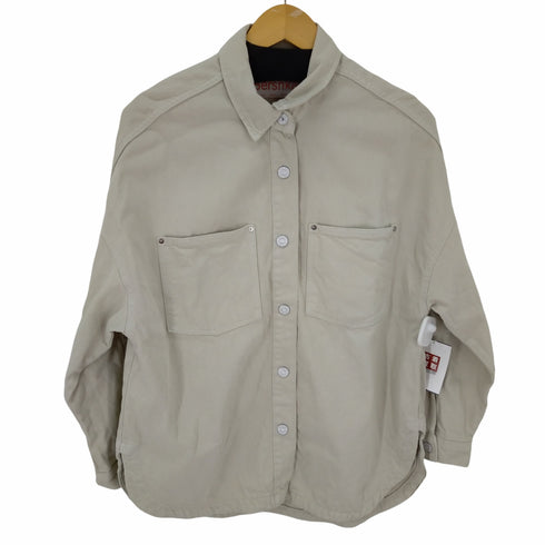 ベルシュカ BERSHKA アイボリー デニムシャツジャケット レディース import:M
