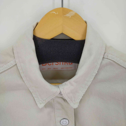 ベルシュカ BERSHKA アイボリー デニムシャツジャケット レディース import:M