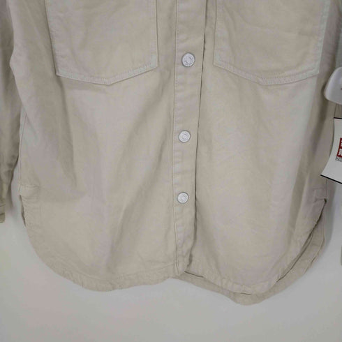 ベルシュカ BERSHKA アイボリー デニムシャツジャケット レディース import:M