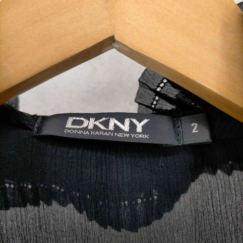 ダナキャランニューヨーク DKNY シースルーフリルシャツブラウス レディース US:0-2