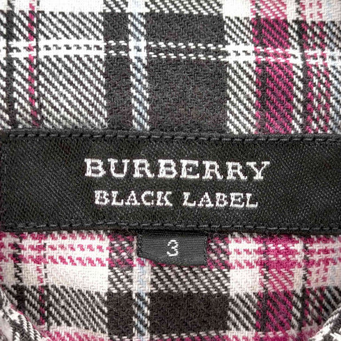 バーバリーブラックレーベル BURBERRY BLACK LABEL ホース刺繍ロゴ 長袖チェックシャツ メンズ 3