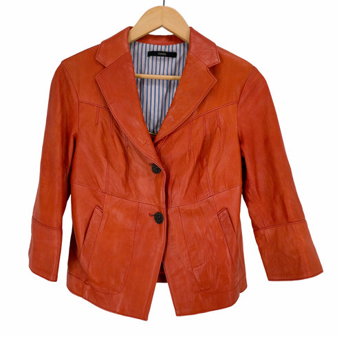 TANQS イタリア製 VERA PELLE REAL LEATHER 2Bジャケット レディース
