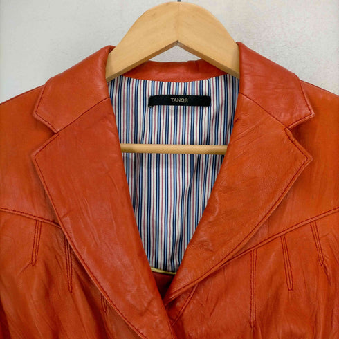 TANQS イタリア製 VERA PELLE REAL LEATHER 2Bジャケット レディース