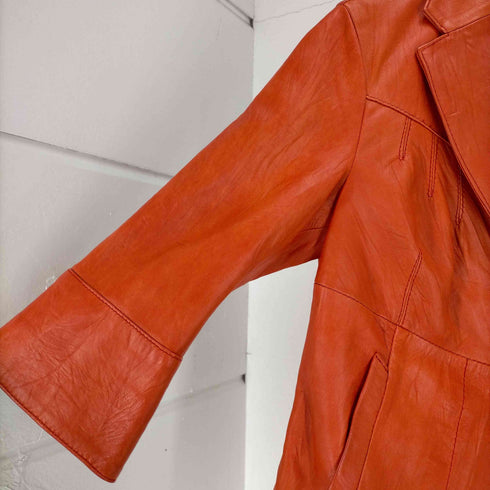 TANQS イタリア製 VERA PELLE REAL LEATHER 2Bジャケット レディース