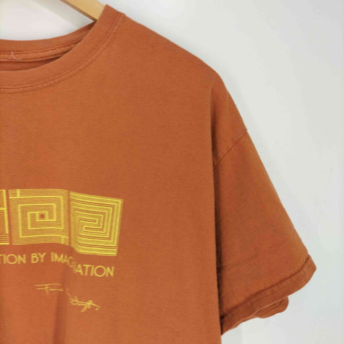 An idea is salvation by imagination メッセージプリント クルーネックTシャツ メンズ