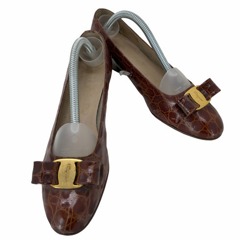 サルヴァトーレフェラガモ Salvatore Ferragamo クロコ型押し パンプス レディース