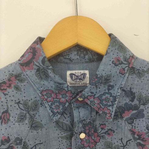 ブルーブルー BLUE BLUE 総柄 L/S ウエスタン シャツ レディース