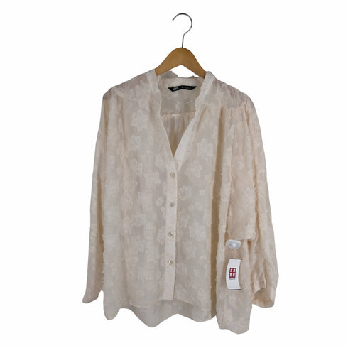 ザラ ZARA CONTRAST TEXTURED LOOSE FITTING BLOUSE レディース JPN:M