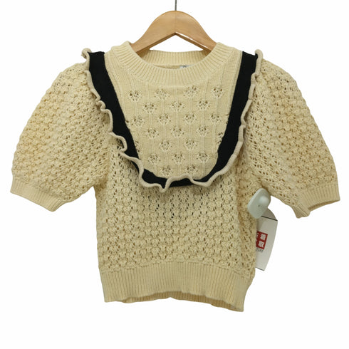 ザラ ZARA Knit Top with ruffles レディース import:S