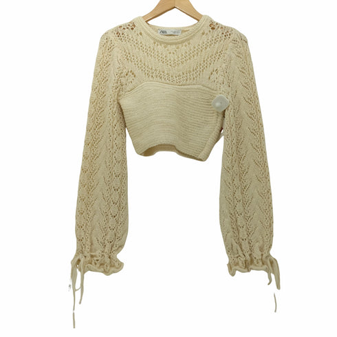 ザラ ZARA クロップドクロシェニット レディース import:S