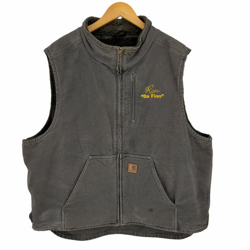 カーハート Carhartt 企業ロゴ 刺繍 ダック地ベスト 裏地フリース メンズ import:XXL