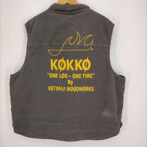 カーハート Carhartt 企業ロゴ 刺繍 ダック地ベスト 裏地フリース メンズ import:XXL