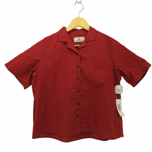 サニークラウズ sunny clouds オープンカラー 開襟 スイカの種シャツ ドット柄シャツ レディース JPN:M
