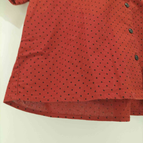 サニークラウズ sunny clouds オープンカラー 開襟 スイカの種シャツ ドット柄シャツ レディース JPN:M