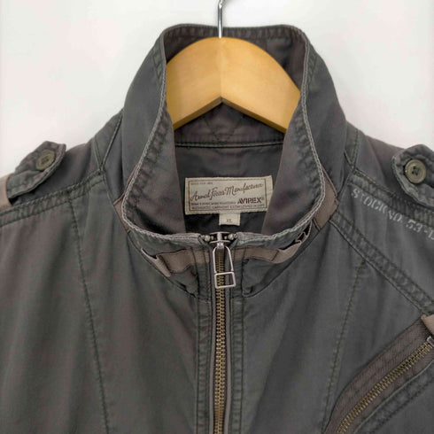 アヴィレックス AVIREX S/S ARMY CUSTOM ZIP SHIRT カスタムジップシャツ メンズ JPN:XL