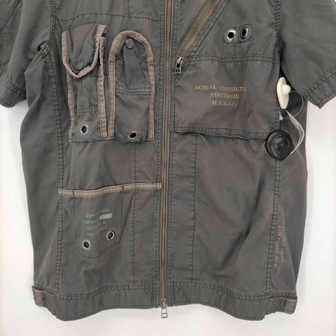 アヴィレックス AVIREX S/S ARMY CUSTOM ZIP SHIRT カスタムジップシャツ メンズ JPN:XL