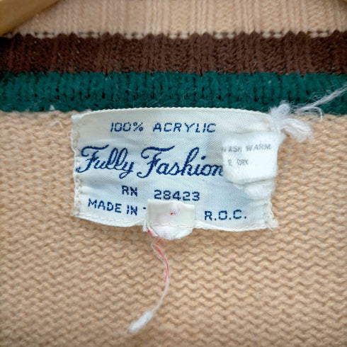 july fashioned vintage ボタンレス アクリルリブニットカーディガン メンズ import:L