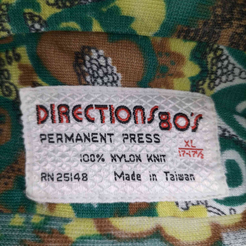 ディレクション DIRECTION 70S 花柄 ナイロンL/Sシャツ メンズ JPN:XL