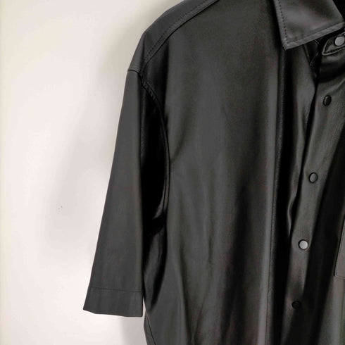 ザラ ZARA フェイクレザー 半袖シャツ メンズ JPN:XL
