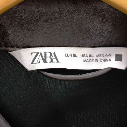 ザラ ZARA フェイクレザー 半袖シャツ メンズ JPN:XL