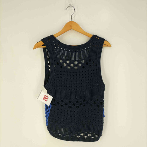 ザラ ZARA クロシェ コントラスト ニットベスト レディース import:S