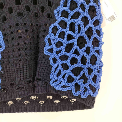 ザラ ZARA クロシェ コントラスト ニットベスト レディース import:S