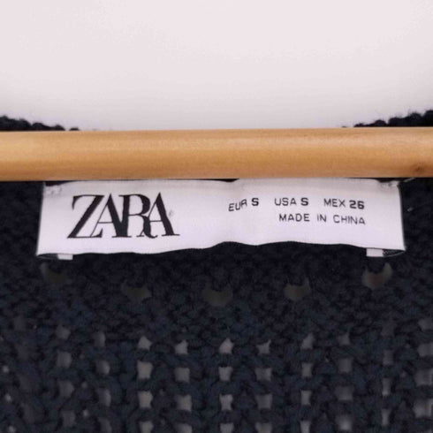 ザラ ZARA クロシェ コントラスト ニットベスト レディース import:S