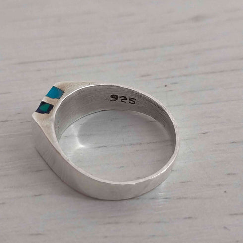 925刻印 インディアン ツーカラー リング メンズ