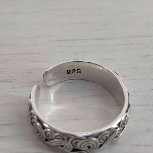 925刻印 ウェーブ リング メンズ