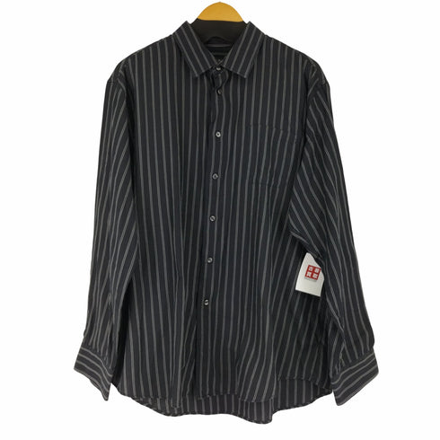 ヴァンヒューゼン VAN HEUSEN コットンストライプ L/S シャツ メンズ import:XL