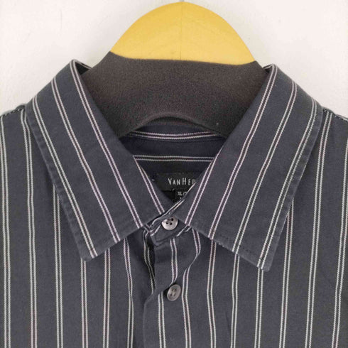 ヴァンヒューゼン VAN HEUSEN コットンストライプ L/S シャツ メンズ import:XL