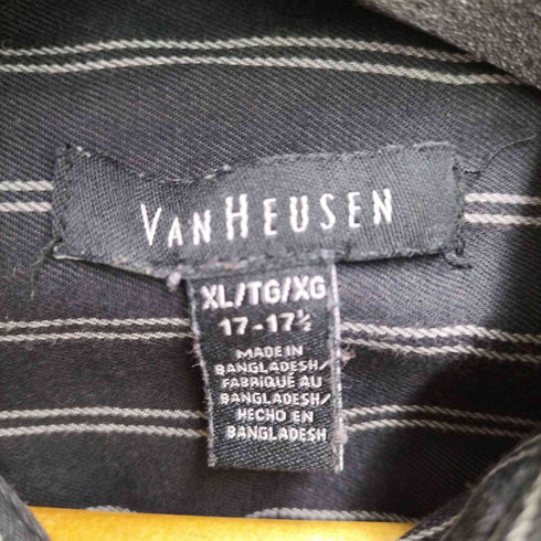 ヴァンヒューゼン VAN HEUSEN コットンストライプ L/S シャツ メンズ import:XL