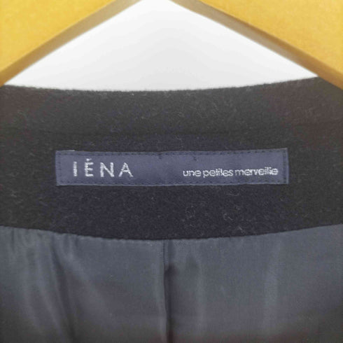 イエナ IENA une petites merveille 金釦 カシミヤ混 ノーカラーコート レディース JPN:38